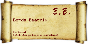 Borda Beatrix névjegykártya