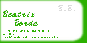 beatrix borda business card